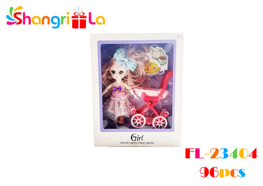 MUÑECA 15 CM CON COCHE