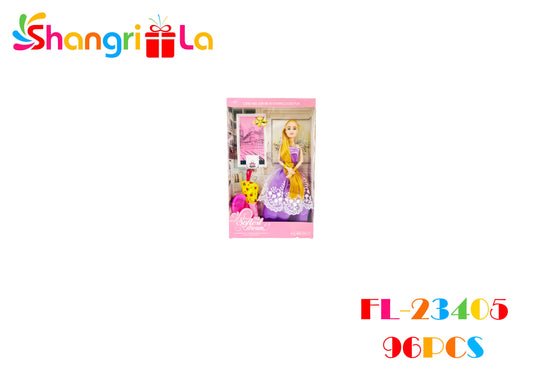 Muñeca articulada rapunzel para niñas 27cm