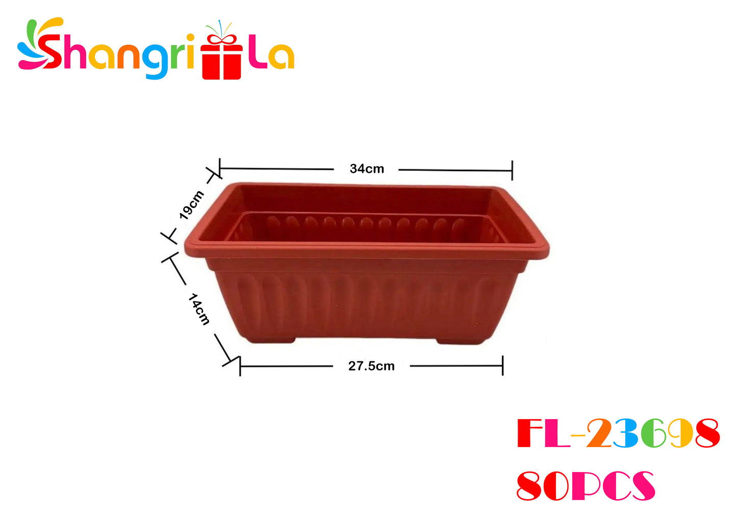 MACETERO RECTANGULAR PLÁSTICO 34CM