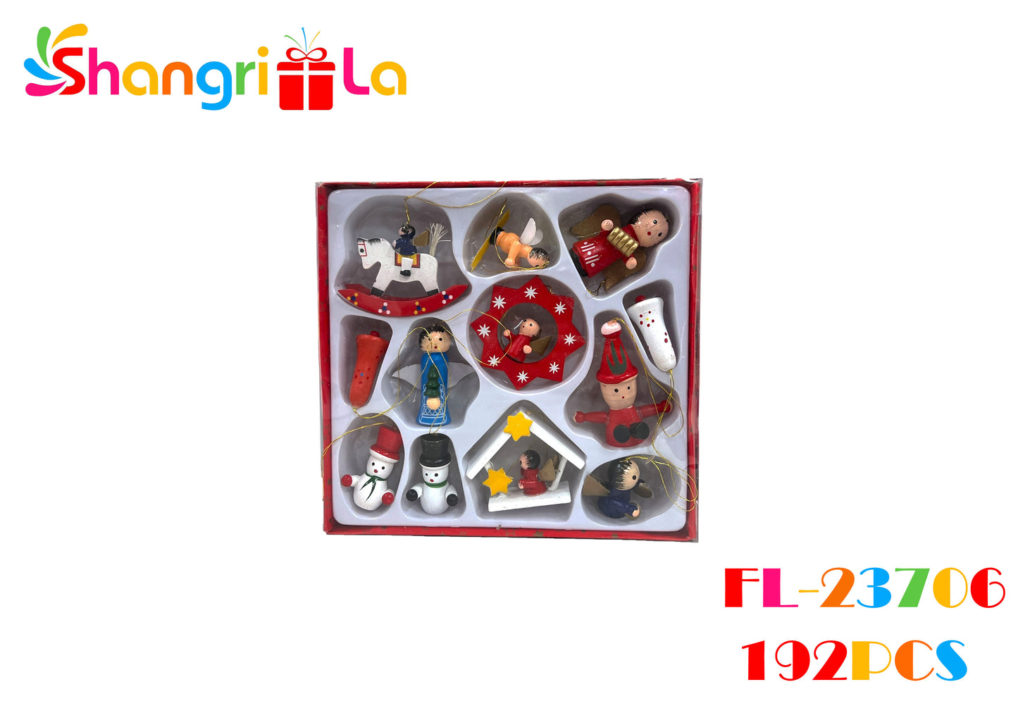 SET ADORNOS COLGANTES DE MADERA