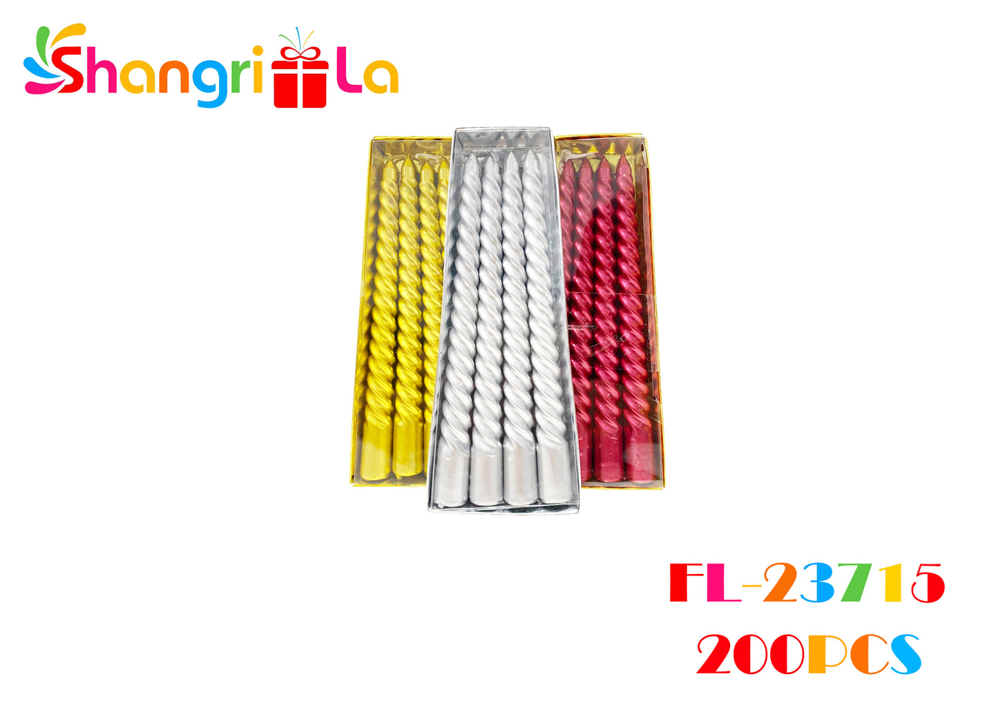 Set de 4 velas largas 20cm