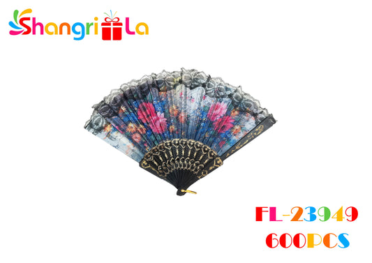 ABANICO FLORAL CON ENCAJE