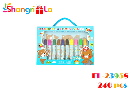 SET LIBRETA PARA COLOREAR + 12 PLUMONES DE COLORES