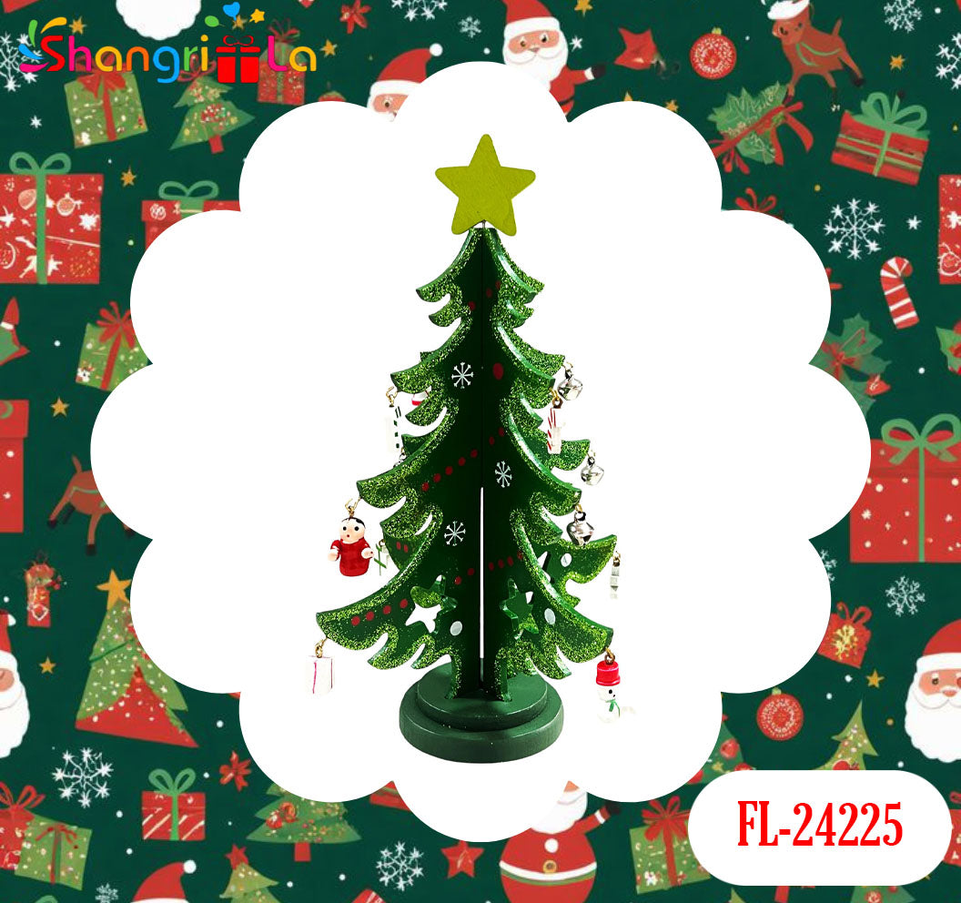 ARBOLITO NAVIDEÑO DE MADERA CON CHARMS