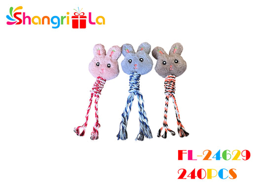 JUGUETE DE PELUCHE Y CUERDA PARA MORDER CON FORMA DE CONEJITO