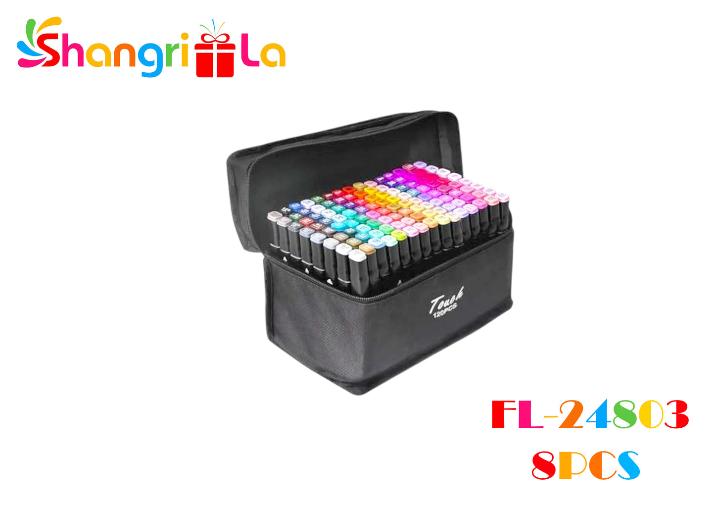 Maleta de 120 plumones doble punta touch