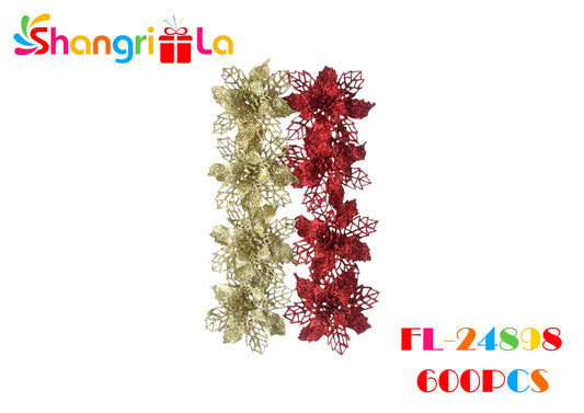 PACK 4 FLORES NAVIEÑAS CON GLITTER