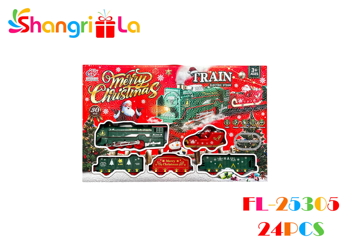 Tren navideño con vapor y sonido 30pcs