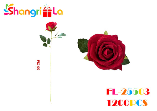 ROSA ARTIFICIAL CON GLITTER