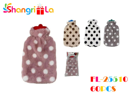 GUATERO CON FUNDA DE POLAR Y DISEÑO DE LUNARES