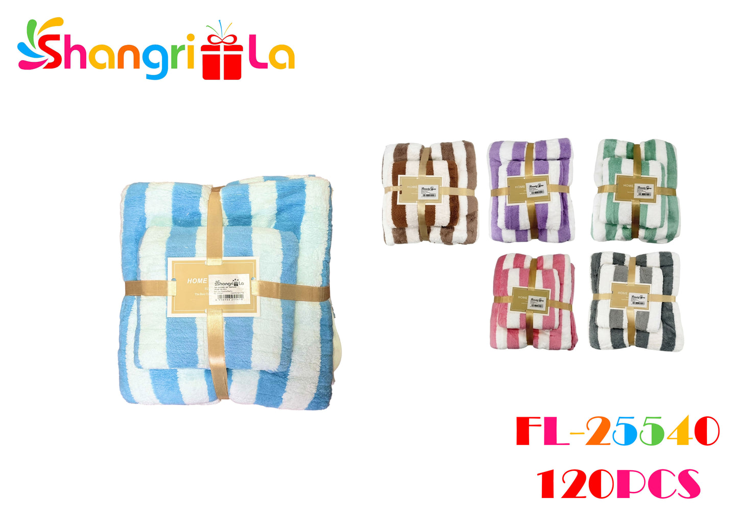 SET 2 TOALLAS DE BAÑO CON DISEÑO DE RAYAS