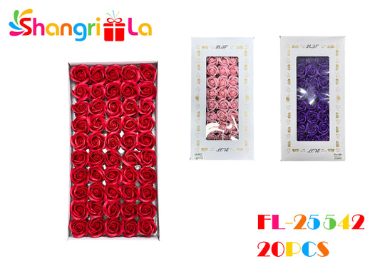 CAJA DE 50 UNIDADES ROSAS DE JABON