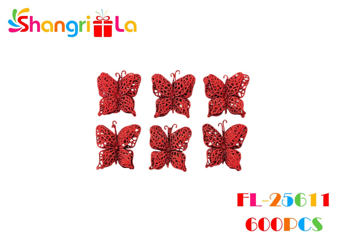 Mariposas con glitter 6pcs