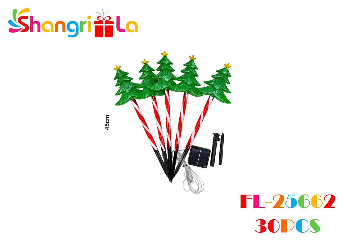 Estaca solar en forma de arbolito 45cm 5pcs