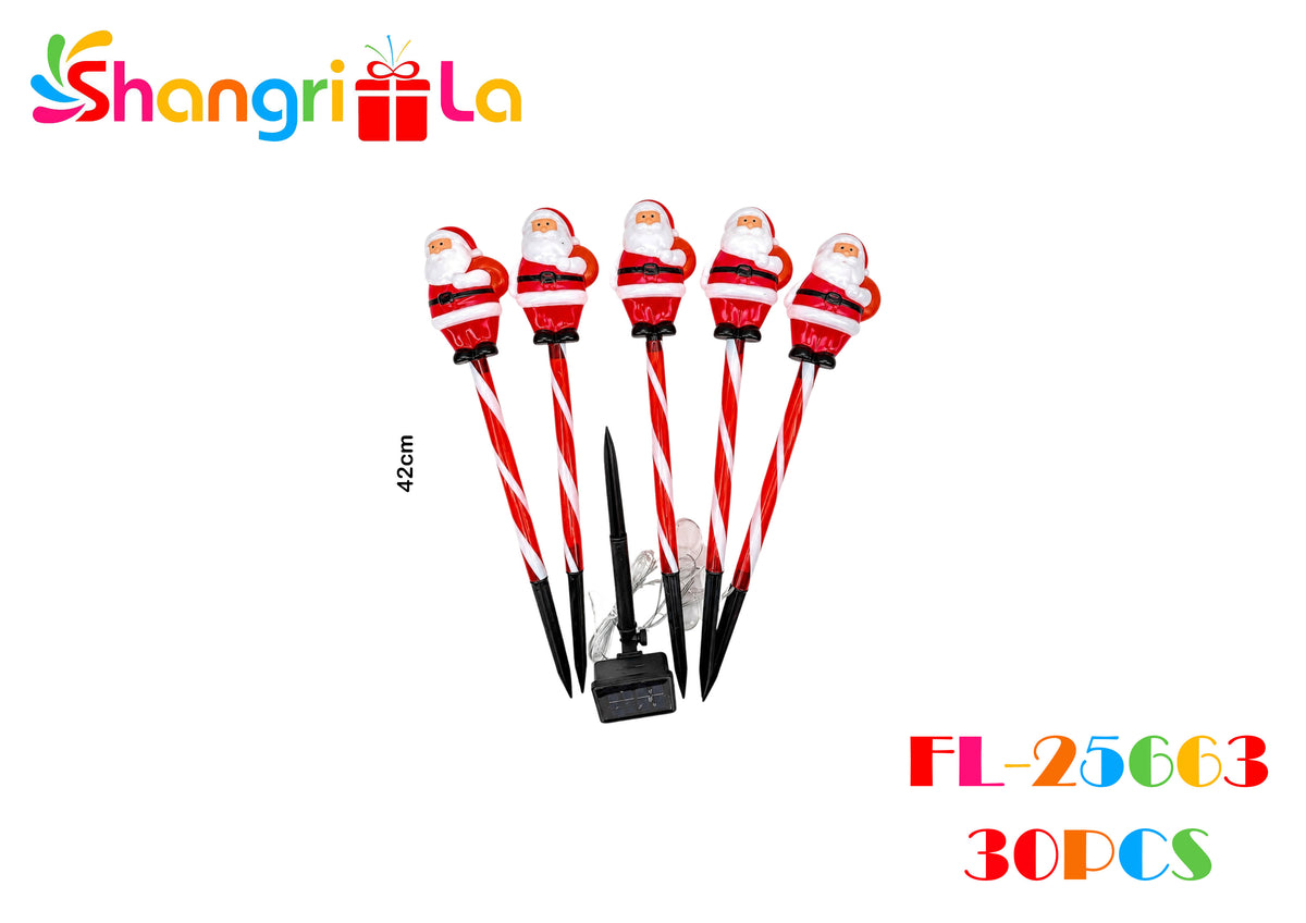 Estaca solar de Santa Claus 42cm 5pcs