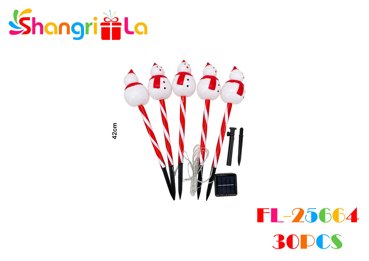 Estaca solar de muñeco de nieve 42cm 5pcs
