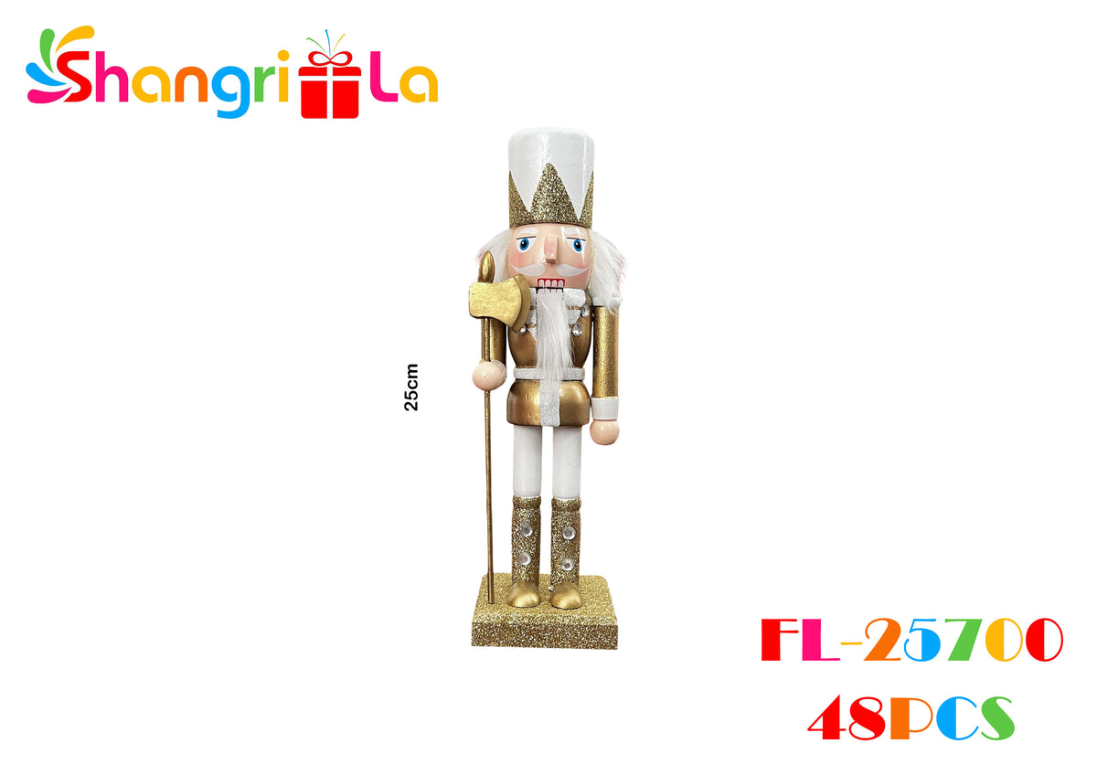 Cascanueces blanco y dorado