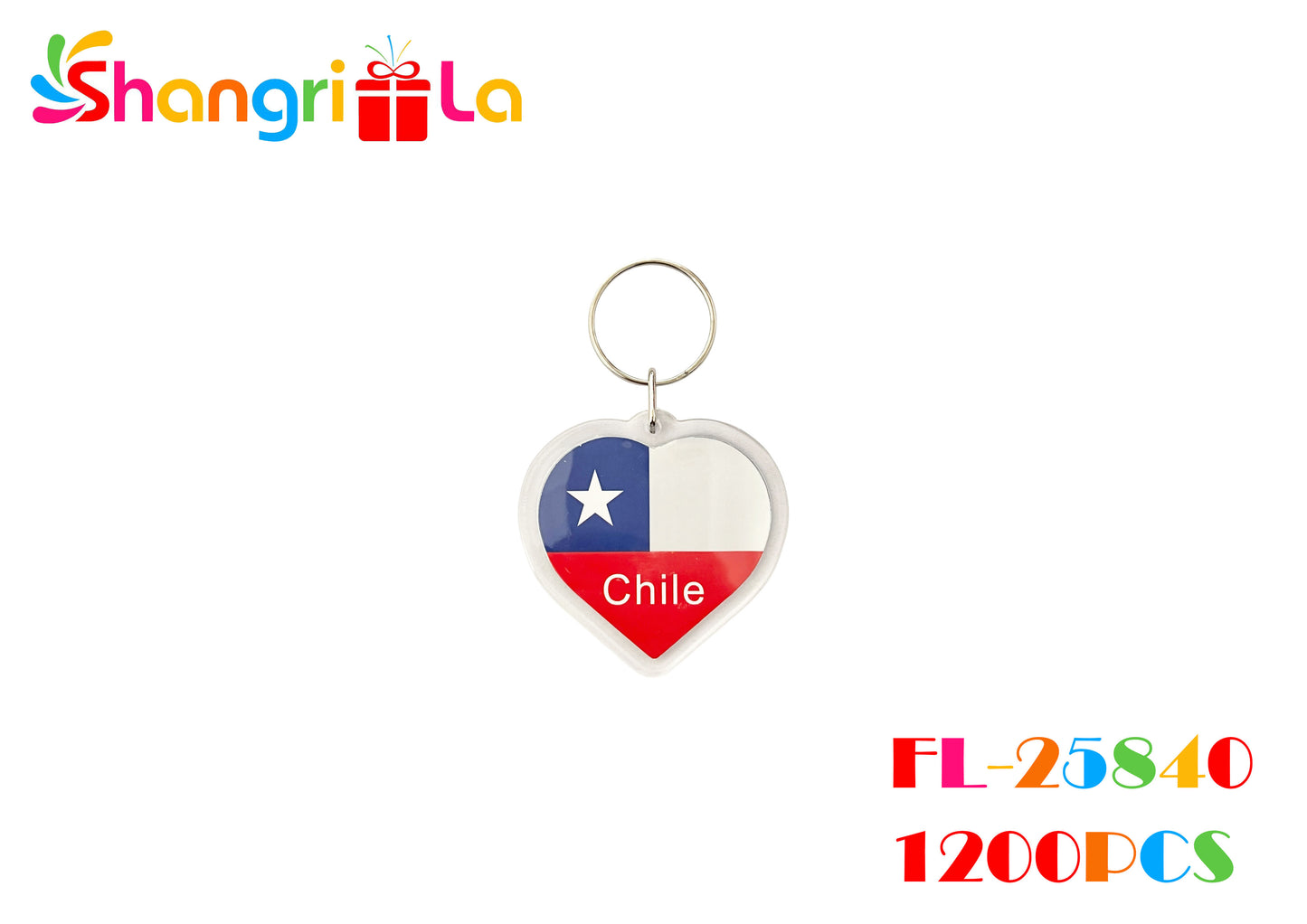Llaveros acrílicos de Chile