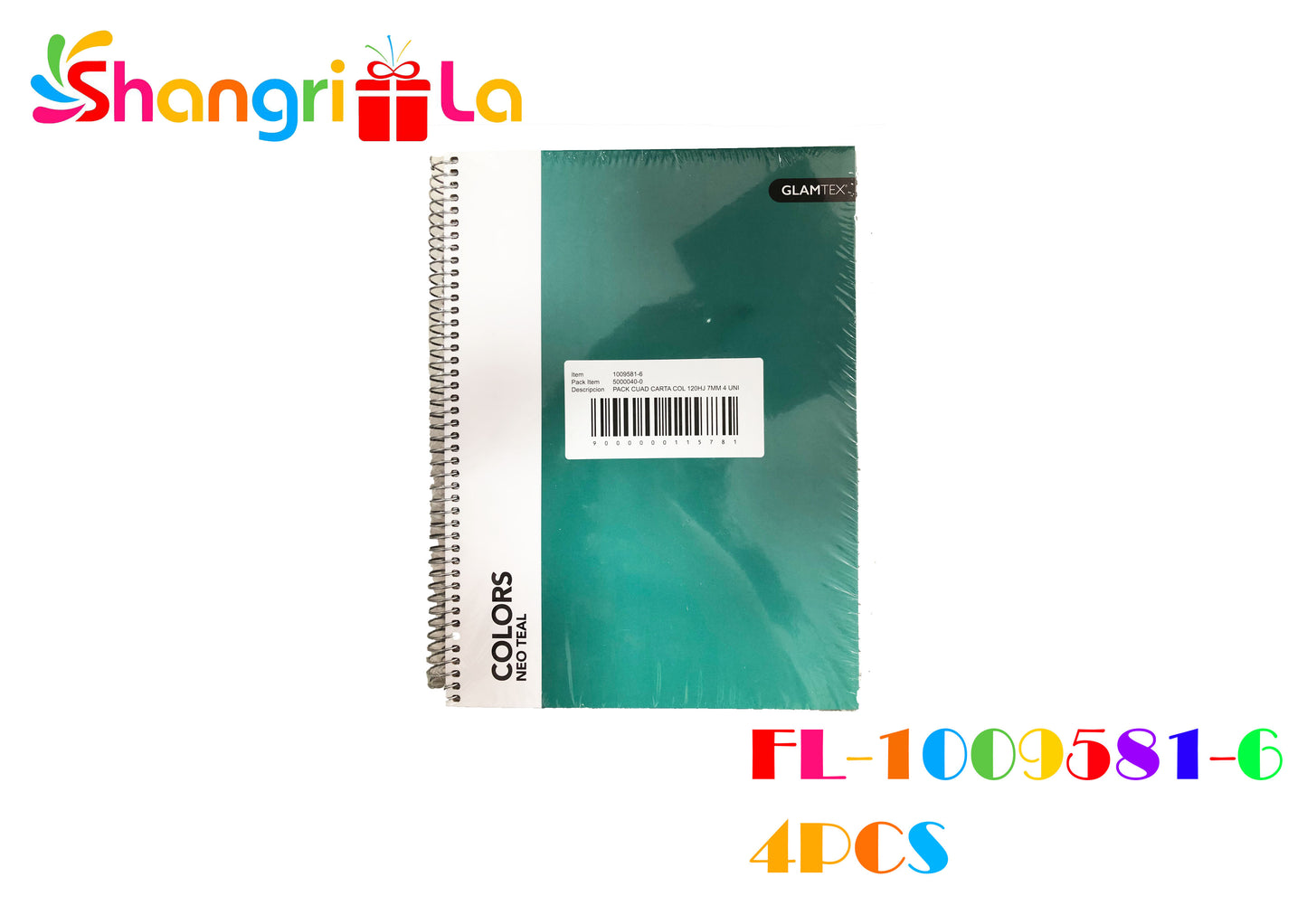 PACK CUADERNOS CARTA COL  4 UNIDADES