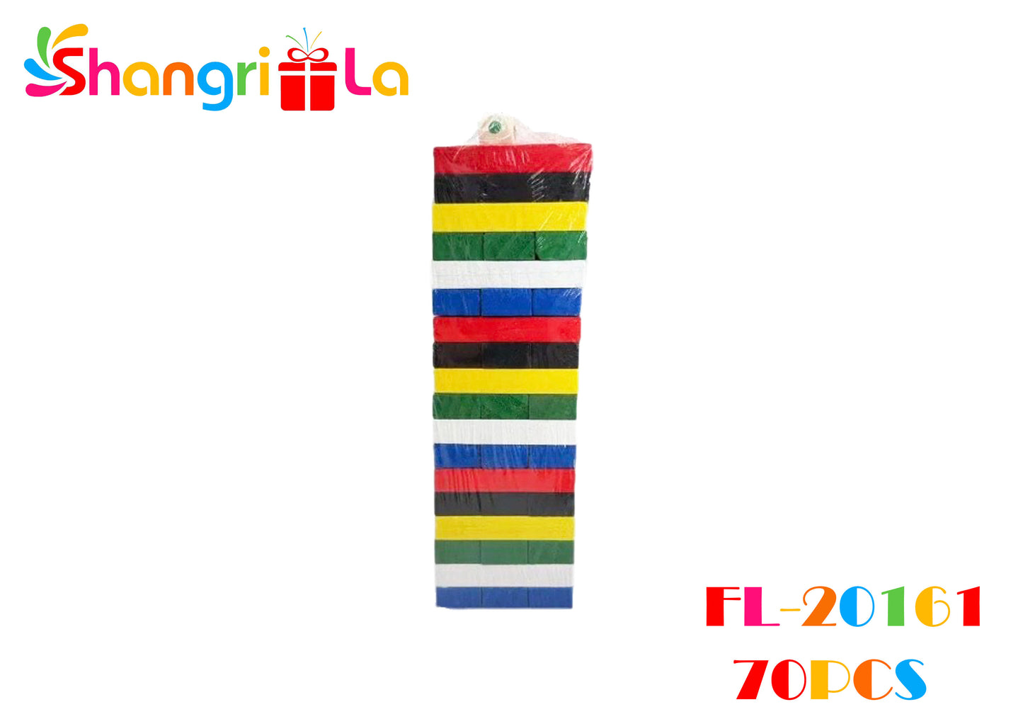 JENGA DE MADERA DE COLORES 22CMX6CM
