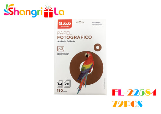 PAPEL FOTOGRAFICO ACABADO BRILLANTE A4 180 G/M2