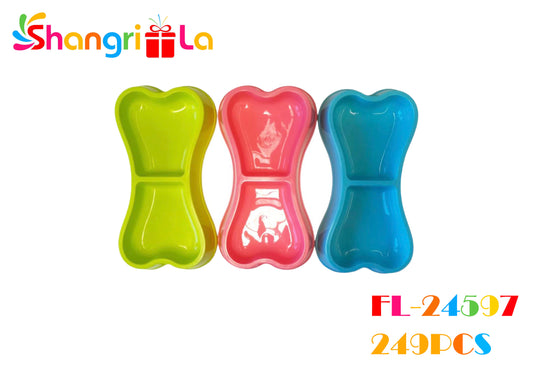 PLATO DOBLE EN FORMA DE HUESO