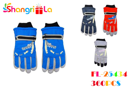 GUANTES PARA NIÑOS DE INVIERNOCON DISEÑO DE COCODRILO 24CM