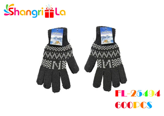 GUANTES DE INVIERNO PARA HOMBRE CON DISEÑO JACQUARD 22CM